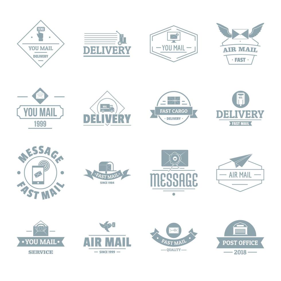 bezorgservice logo iconen set, eenvoudige stijl vector