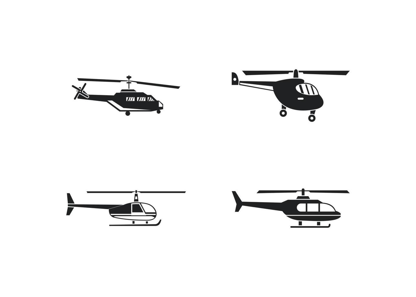 helikopter pictogrammenset, eenvoudige stijl vector