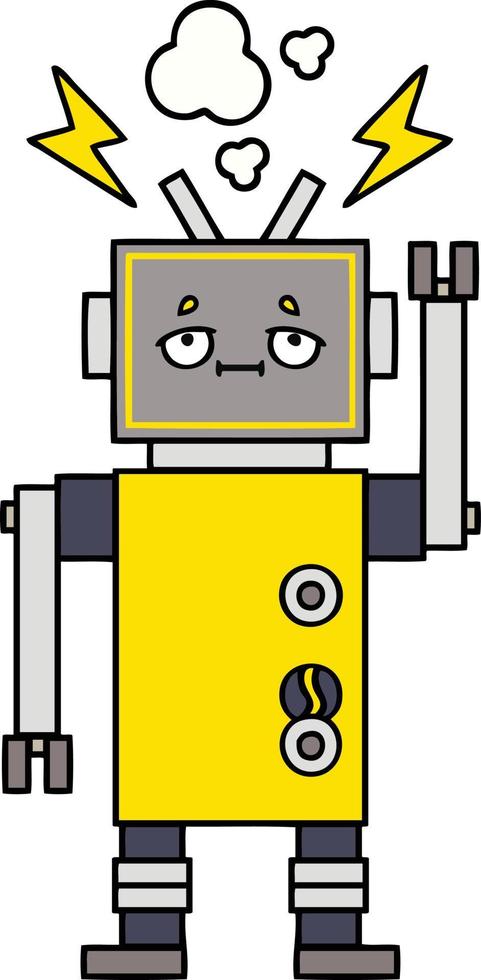 leuke tekenfilmrobot vector