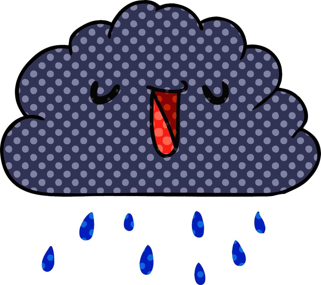 tekenfilm kawaii weer regenwolk vector