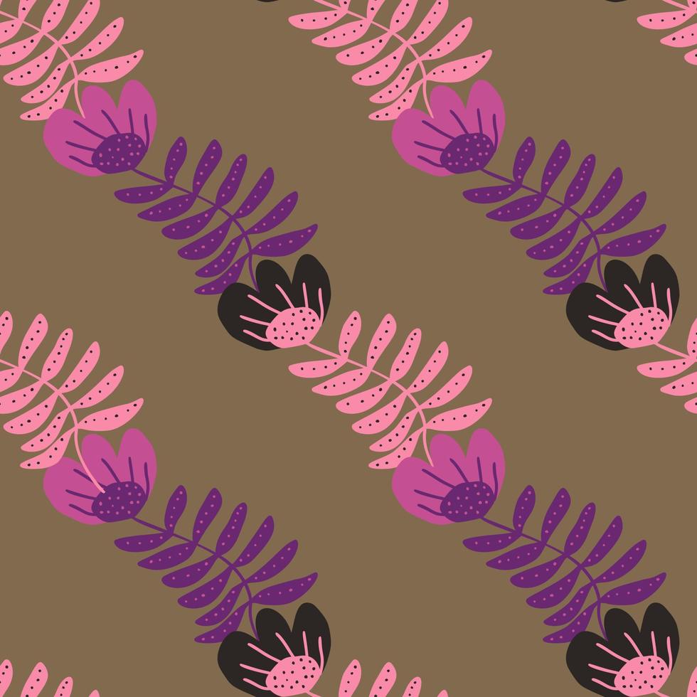 gestileerde folk naadloze bloemenpatroon. hand getekende elegante botanische illustratie. vector