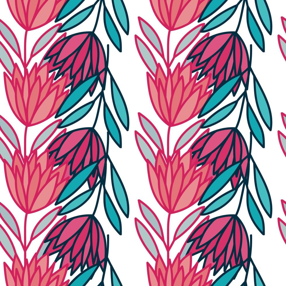 mooi bloemen naadloos patroon. eenvoudig overzicht bloemenbehang. vector