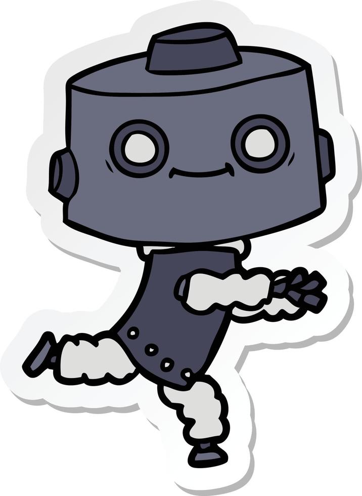 sticker van een tekenfilmrobot vector