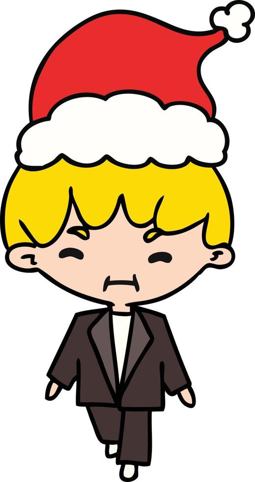 kerst cartoon van kawaii jongen vector