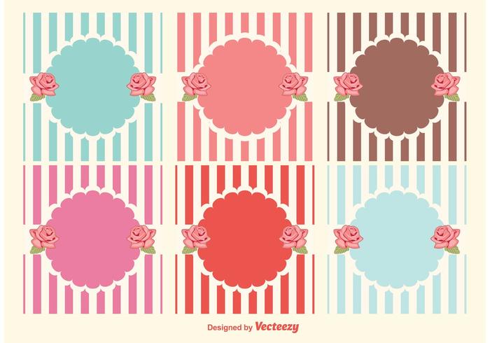 Shabby chic style labels vector