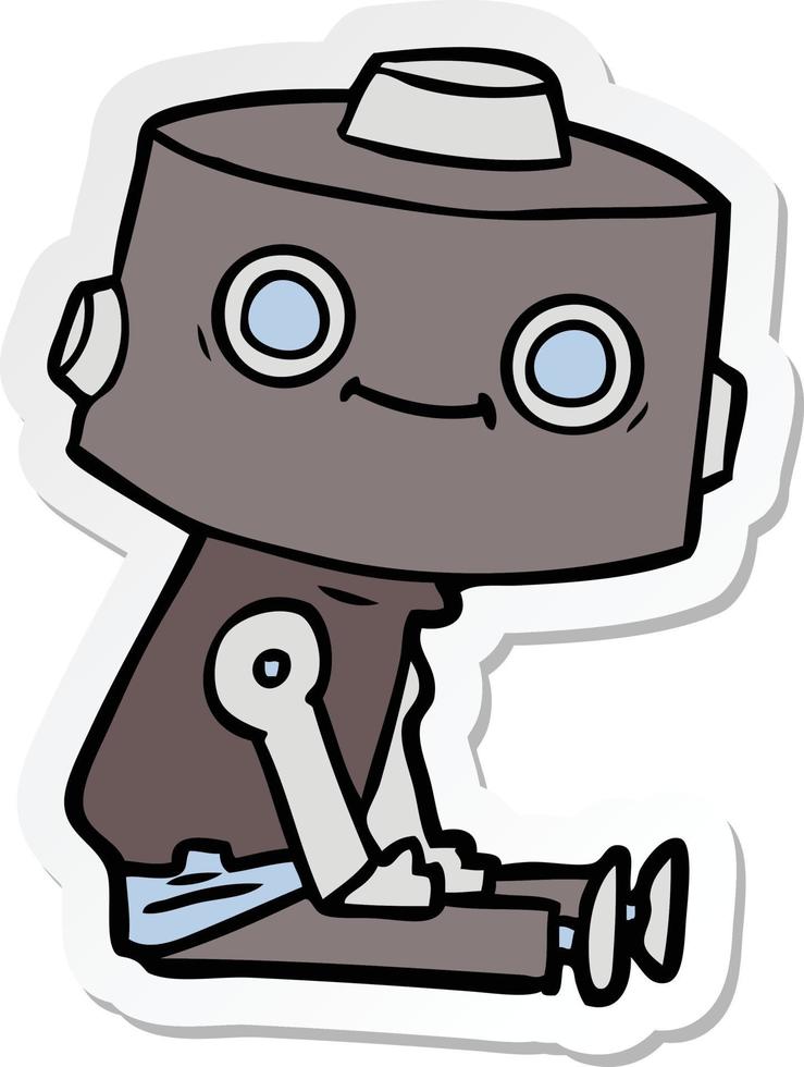 sticker van een tekenfilmrobot vector