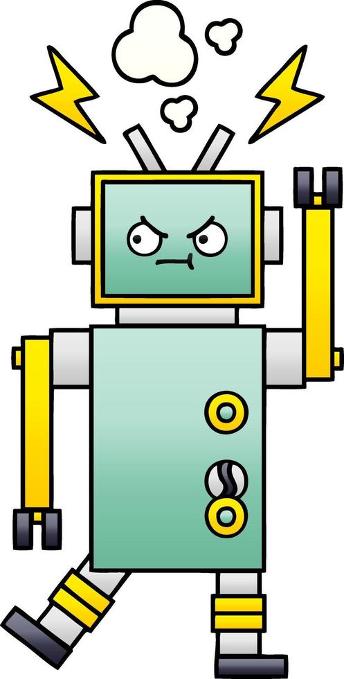 gradiënt gearceerde cartoon robot vector