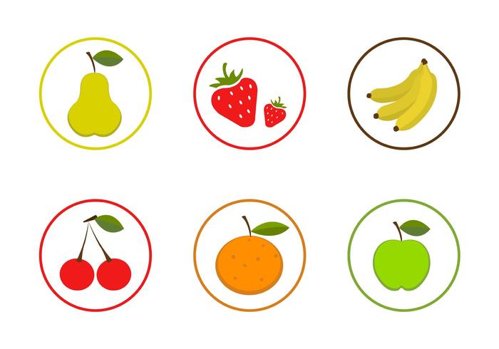 Vector fruit icon set