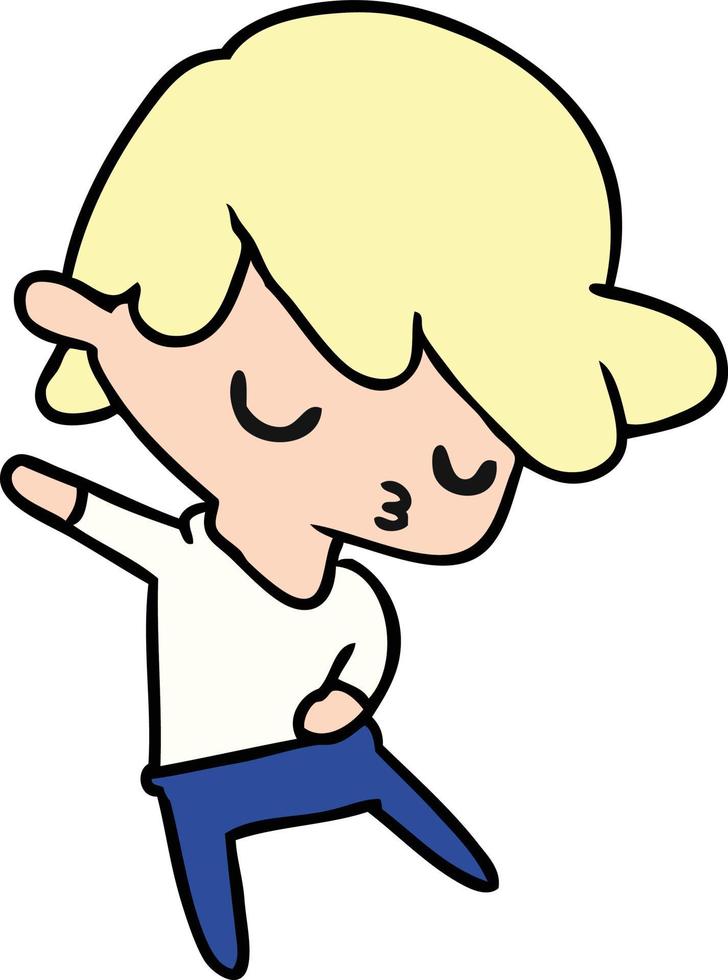 cartoon van kawaii schattige jongen vector