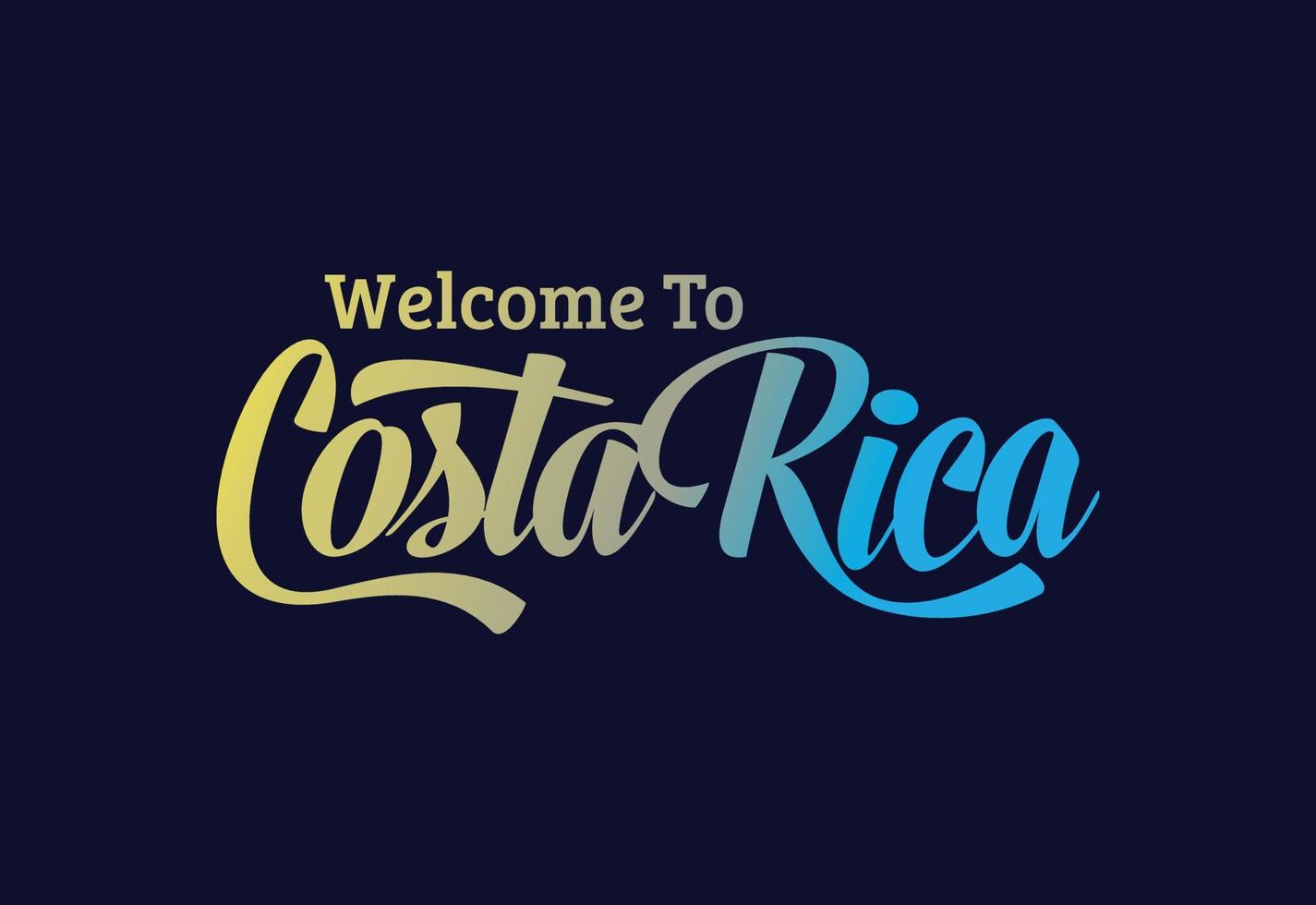 welkom in costa rica. word tekst creatieve lettertype ontwerp illustratie. welkom teken vector