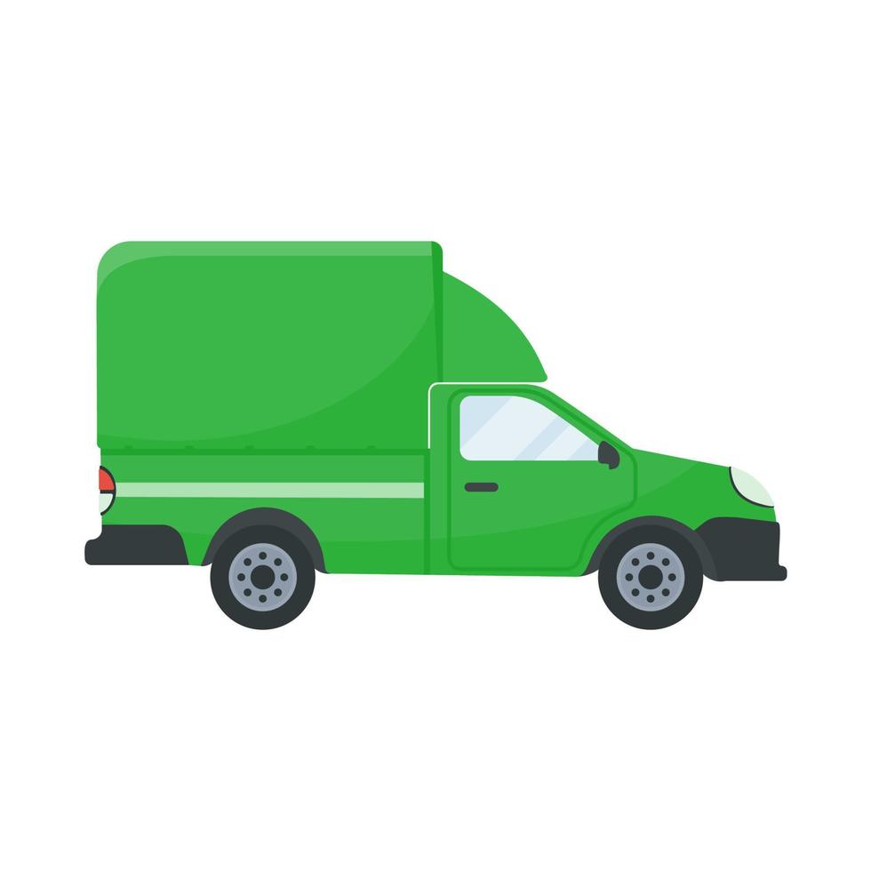 vrachtwagens leveren goederen aan de ontvanger. online bestelconcept vector