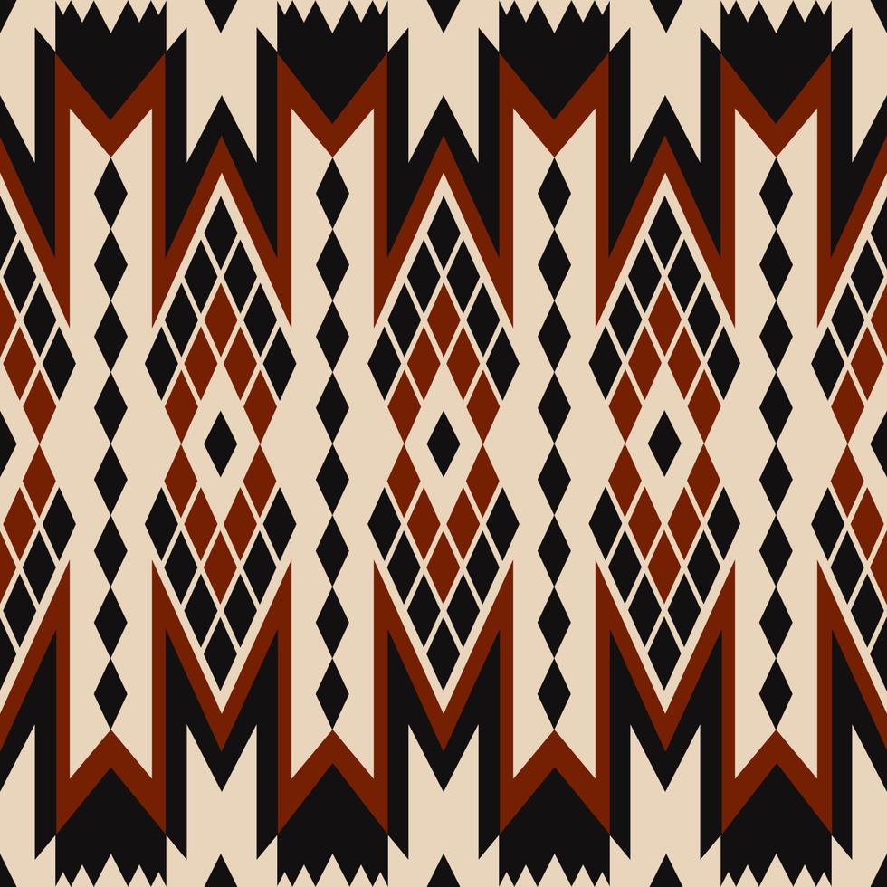 Azteekse geometrische vorm vintage zuidwesten rood-zwart kleur naadloze patroon achtergrond. gebruik voor stof, textiel, interieurdecoratie-elementen, stoffering, verpakking. vector