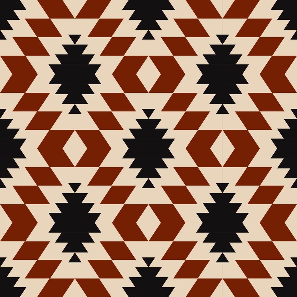 inheemse Azteekse zuidwesten geometrische ruit vorm rood-zwart kleur naadloze patroon achtergrond. gebruik voor stof, textiel, interieurdecoratie-elementen, stoffering, verpakking. vector