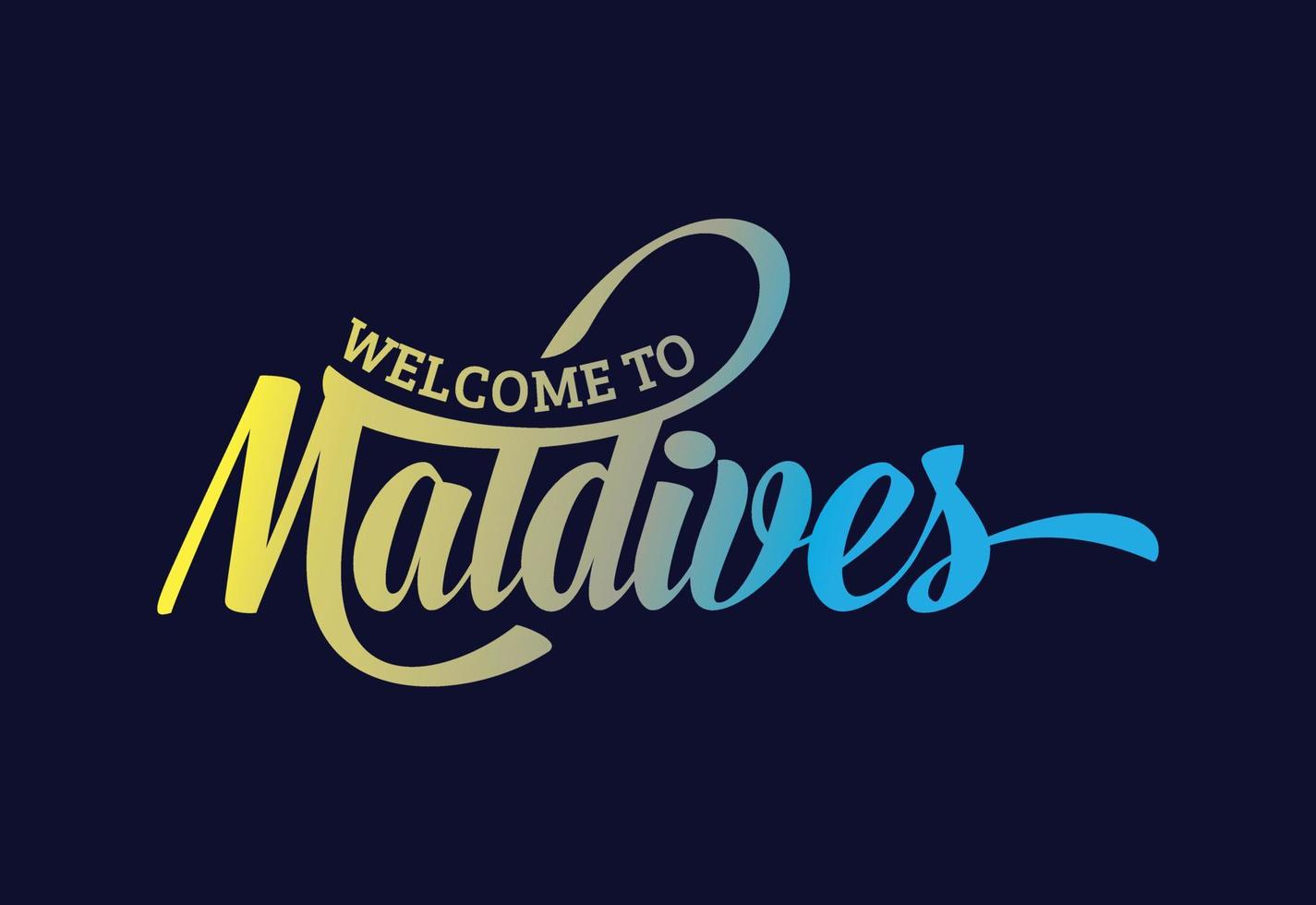 welkom op de Malediven. word tekst creatieve lettertype ontwerp illustratie. welkom teken vector