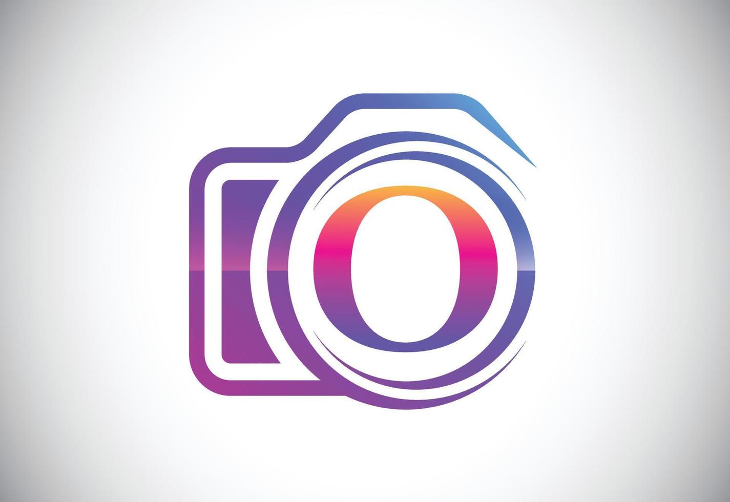 eerste o-monogrambrief met een camerapictogram. logo voor fotografiebedrijf en bedrijfsidentiteit vector