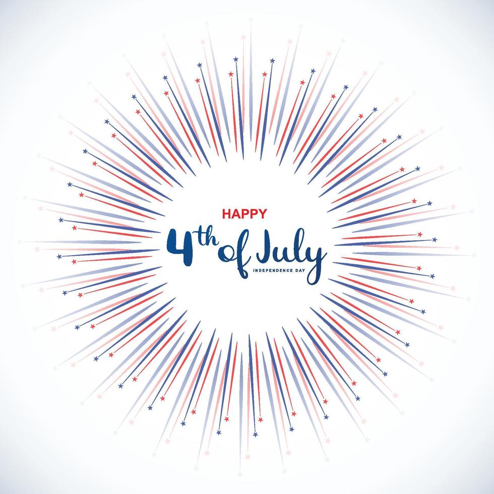 gelukkige 4 juli onafhankelijkheidsdag op vuurwerkachtergrond vector