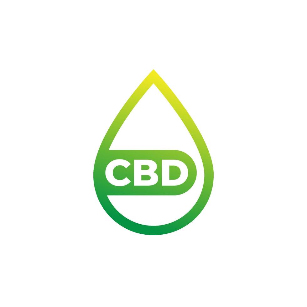 CBD olie drop pictogram op wit vector
