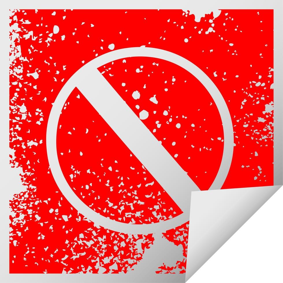 verontrust vierkant peeling sticker symbool niet toegestaan teken vector