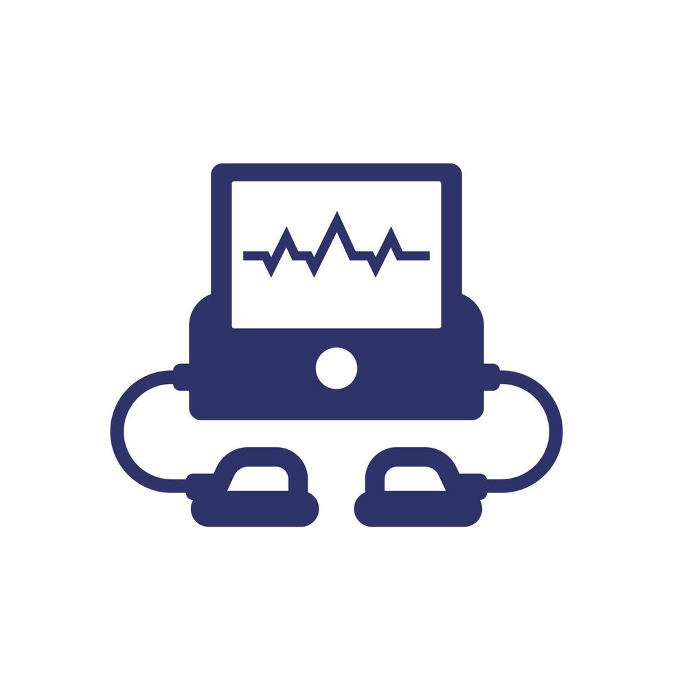 pictogram defibrillator of reanimatieapparaat op wit vector