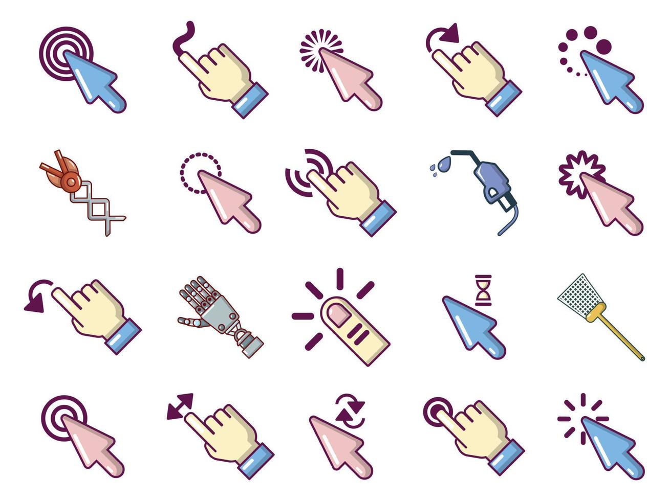 cursor icon set, cartoon stijl vector