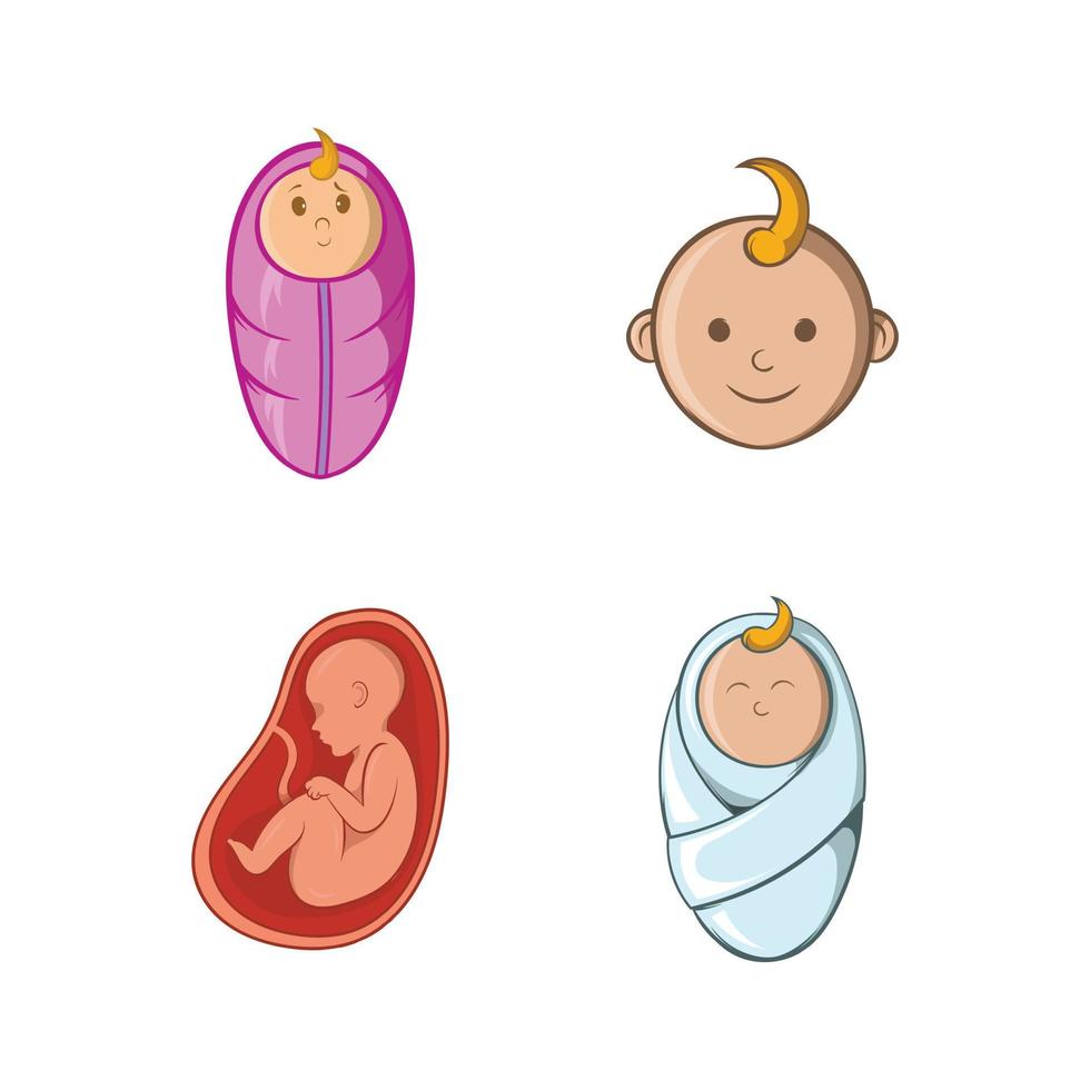 baby pictogrammenset, cartoon stijl vector