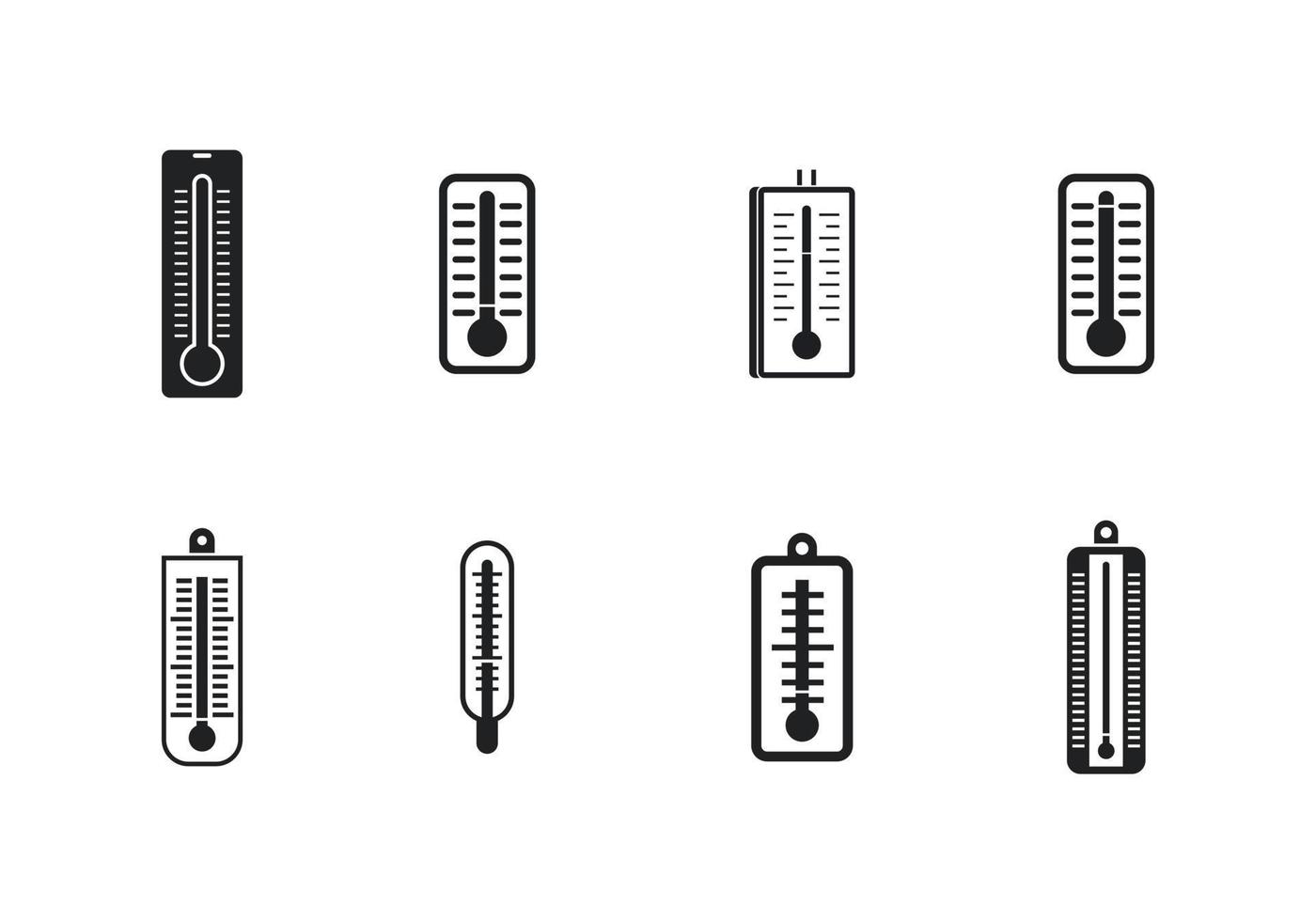 thermometer pictogrammenset, eenvoudige stijl vector