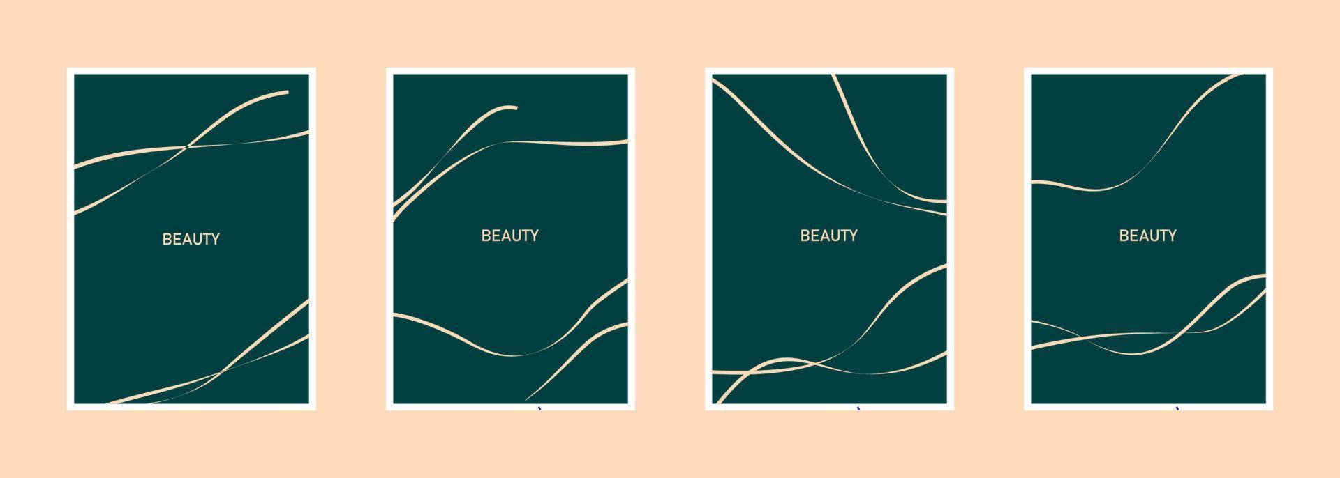 set van abstracte creatieve minimalistische hand-tekening lijn illustraties voor wanddecoratie, briefkaart of brochure cover design. vector