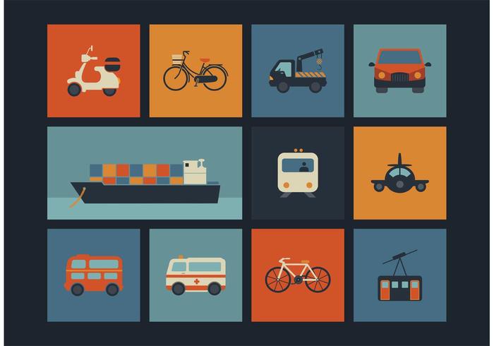 Gratis Vector Retro Transport Pictogrammen