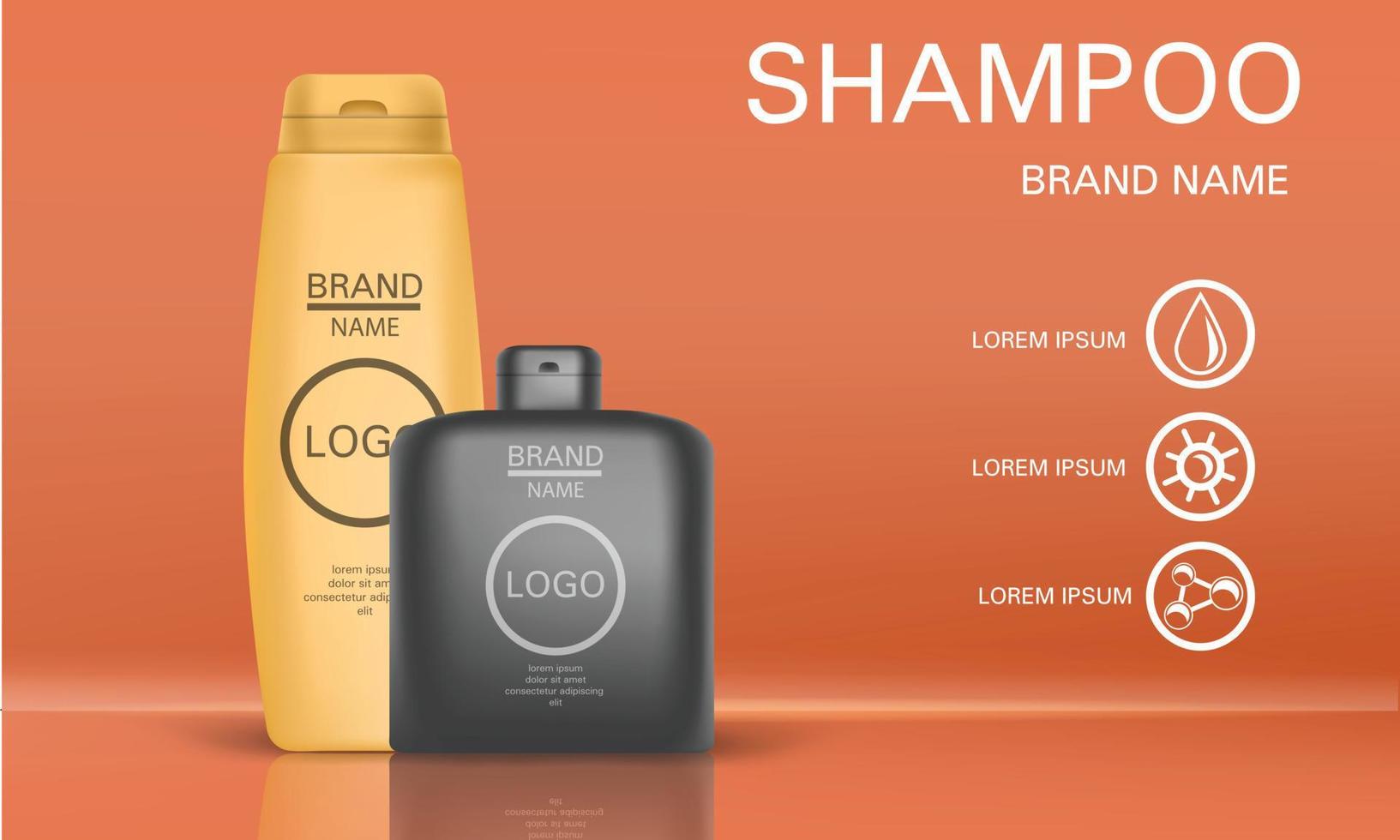 shampoo concept achtergrond, realistische stijl vector