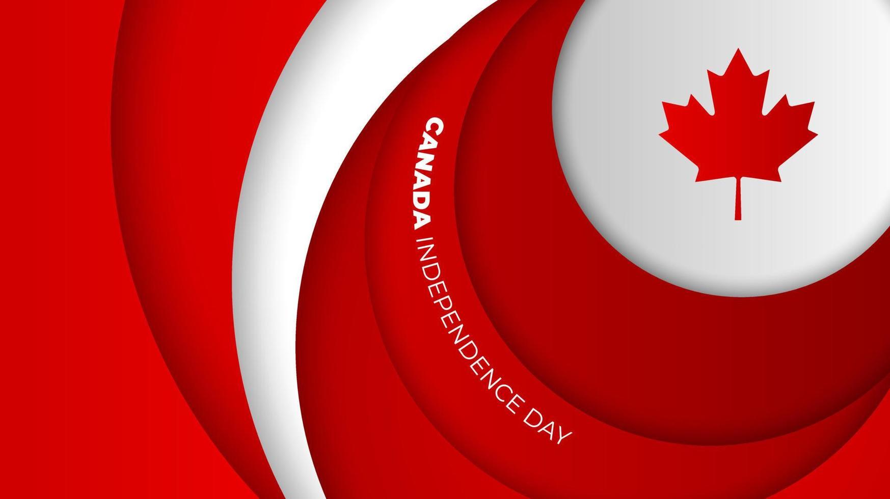 rood en wit papier gesneden in cirkelontwerp voor canada onafhankelijkheidsdag sjabloonontwerp vector