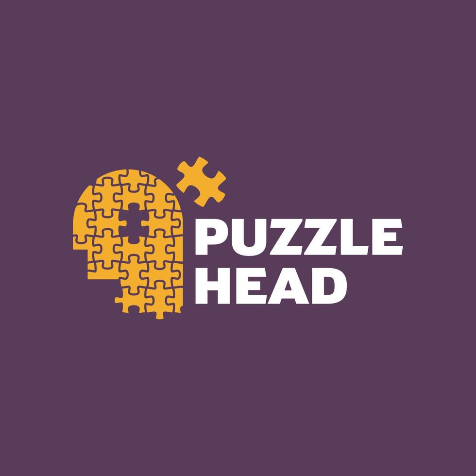 puzzel hoofd logo vector