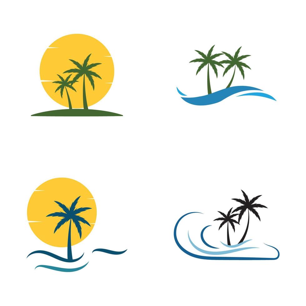 palmboom zomer illustratie logo sjabloon vector ontwerp