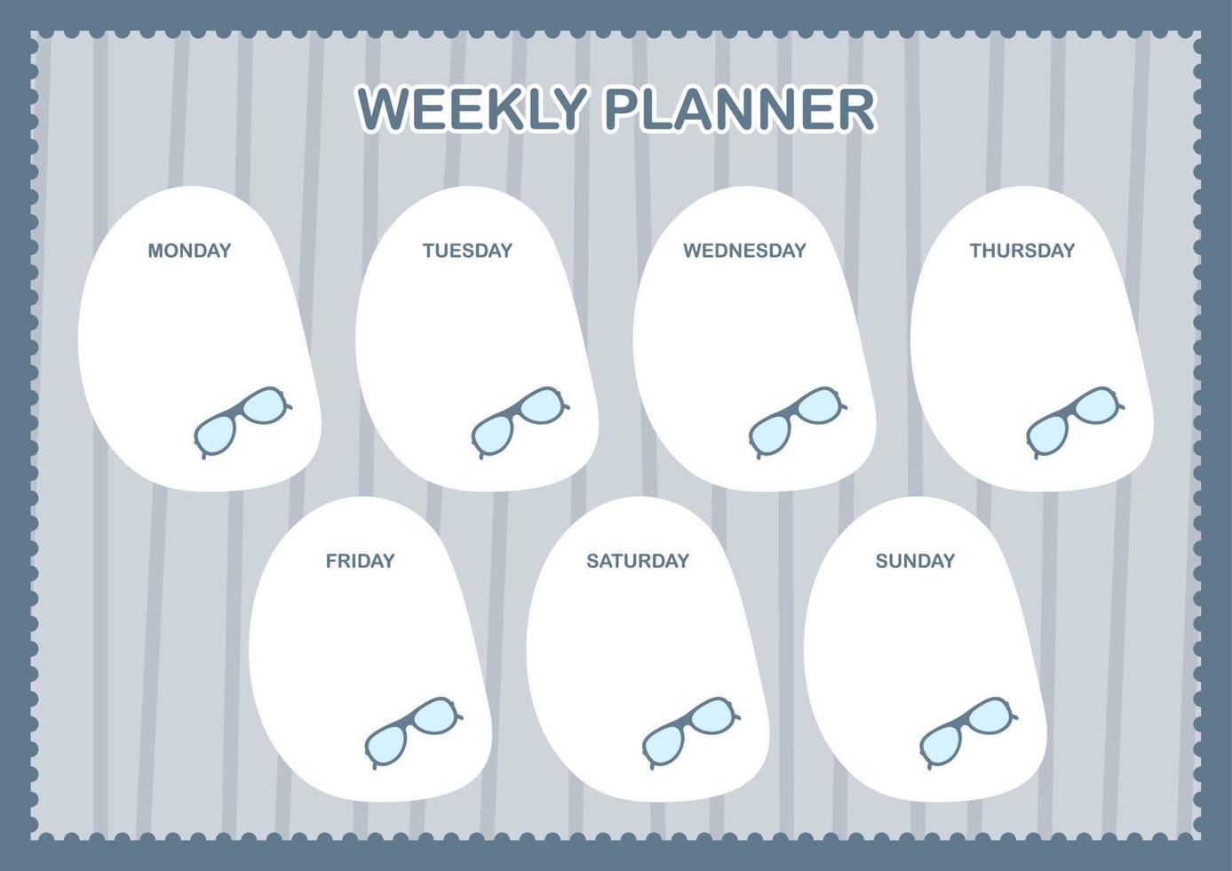 dag- en weekplanner met bril vector