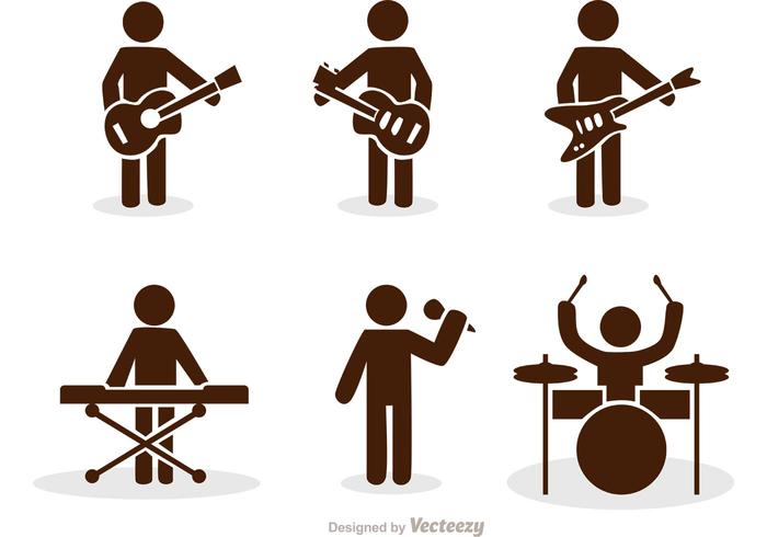 Band stok figuur iconen vector pack