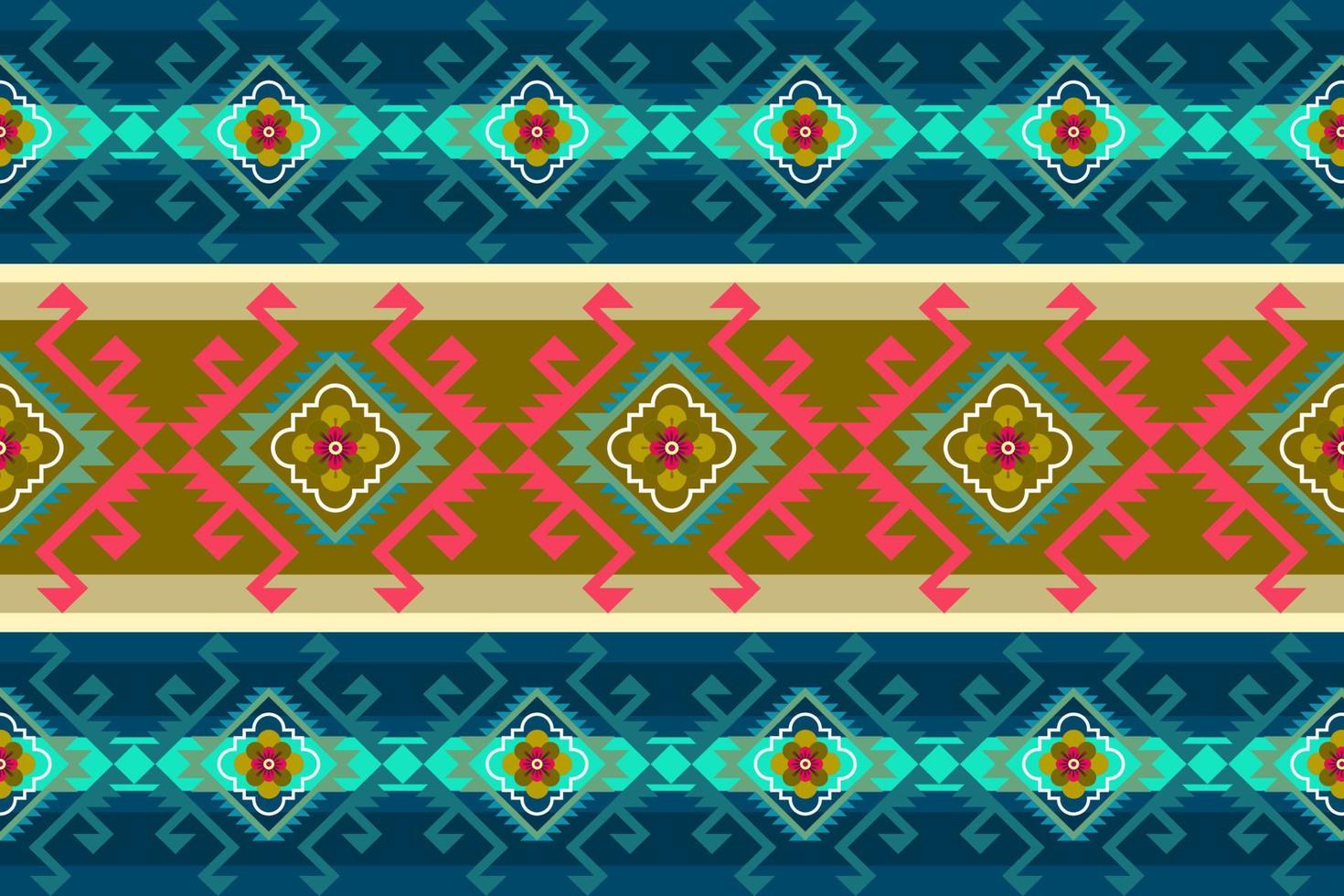 geometrische etnische oosterse ikat patroon traditioneel ontwerp voor achtergrond,tapijt,behang,kleding,inwikkeling,batik,stof,vector illustration.embroidery stijl. vector