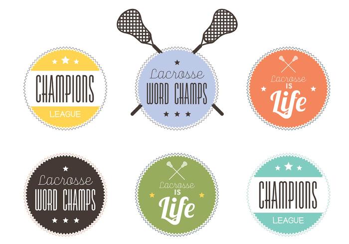 Lacrosse label set vector