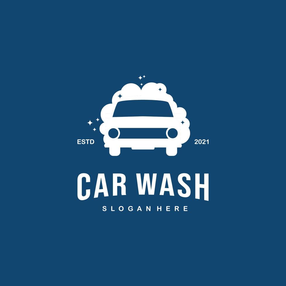 car wash logo ontwerp retro hipster vintage. auto-reiniging logo-ontwerp op geïsoleerde achtergrond vector