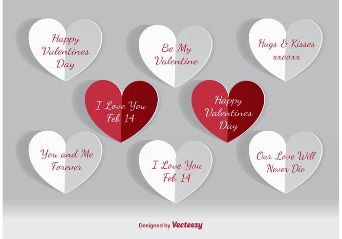 Valentijnsdag papier harten vector