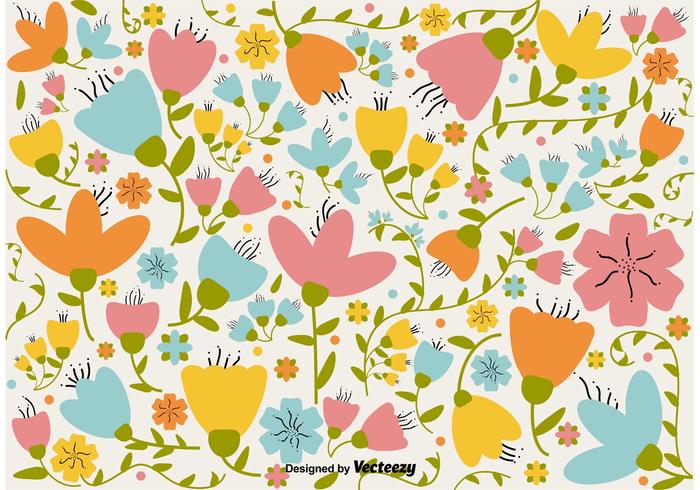 Bloemen Retro Achtergrond vector