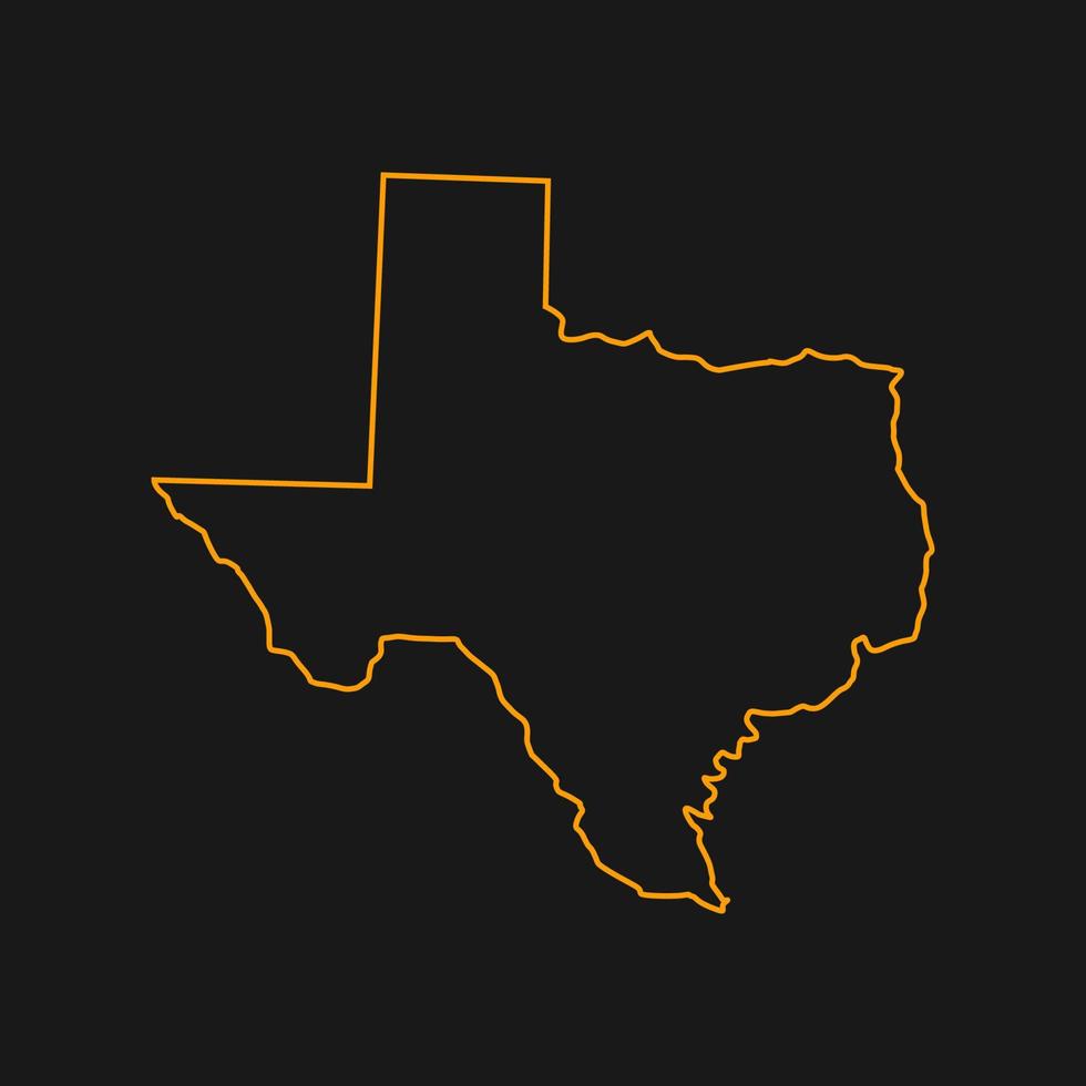 texas kaart op witte achtergrond vector