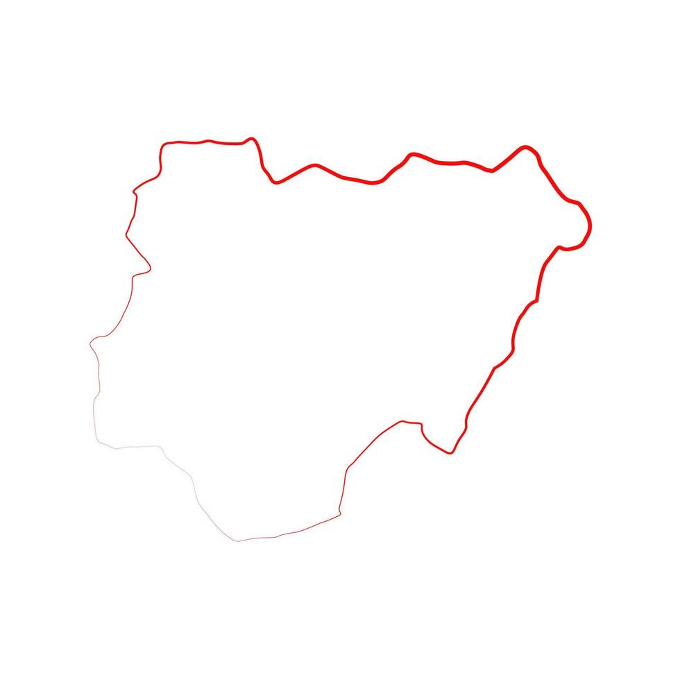 nigeria kaart op witte achtergrond vector