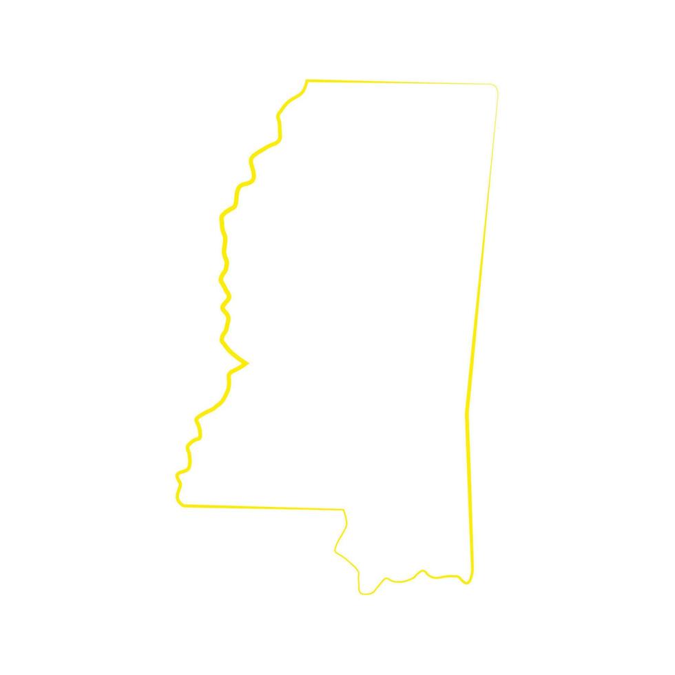 mississippi kaart op witte achtergrond vector