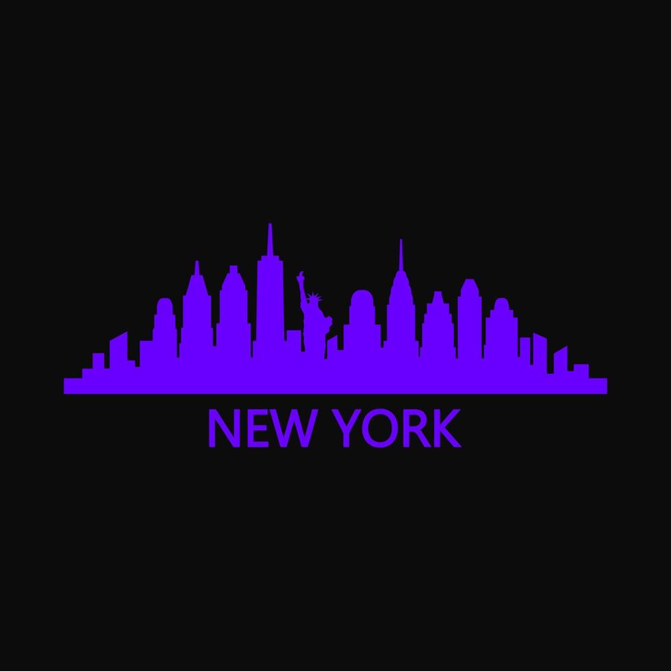 de horizon van New York op witte achtergrond vector