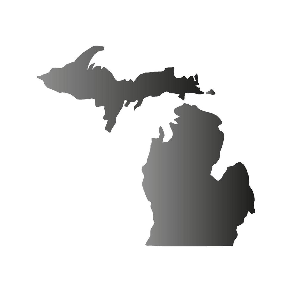 Michigan kaart op witte achtergrond vector