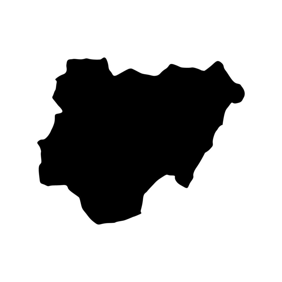 nigeria kaart op witte achtergrond vector