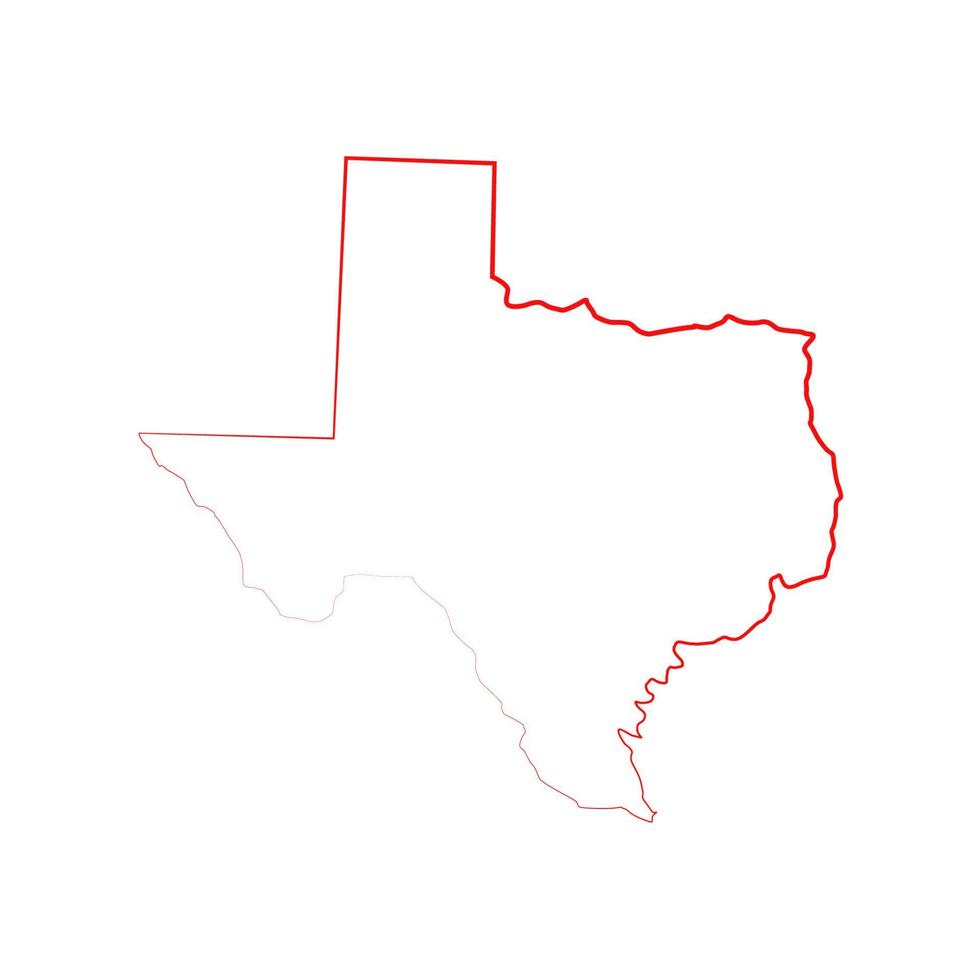 texas kaart op witte achtergrond vector