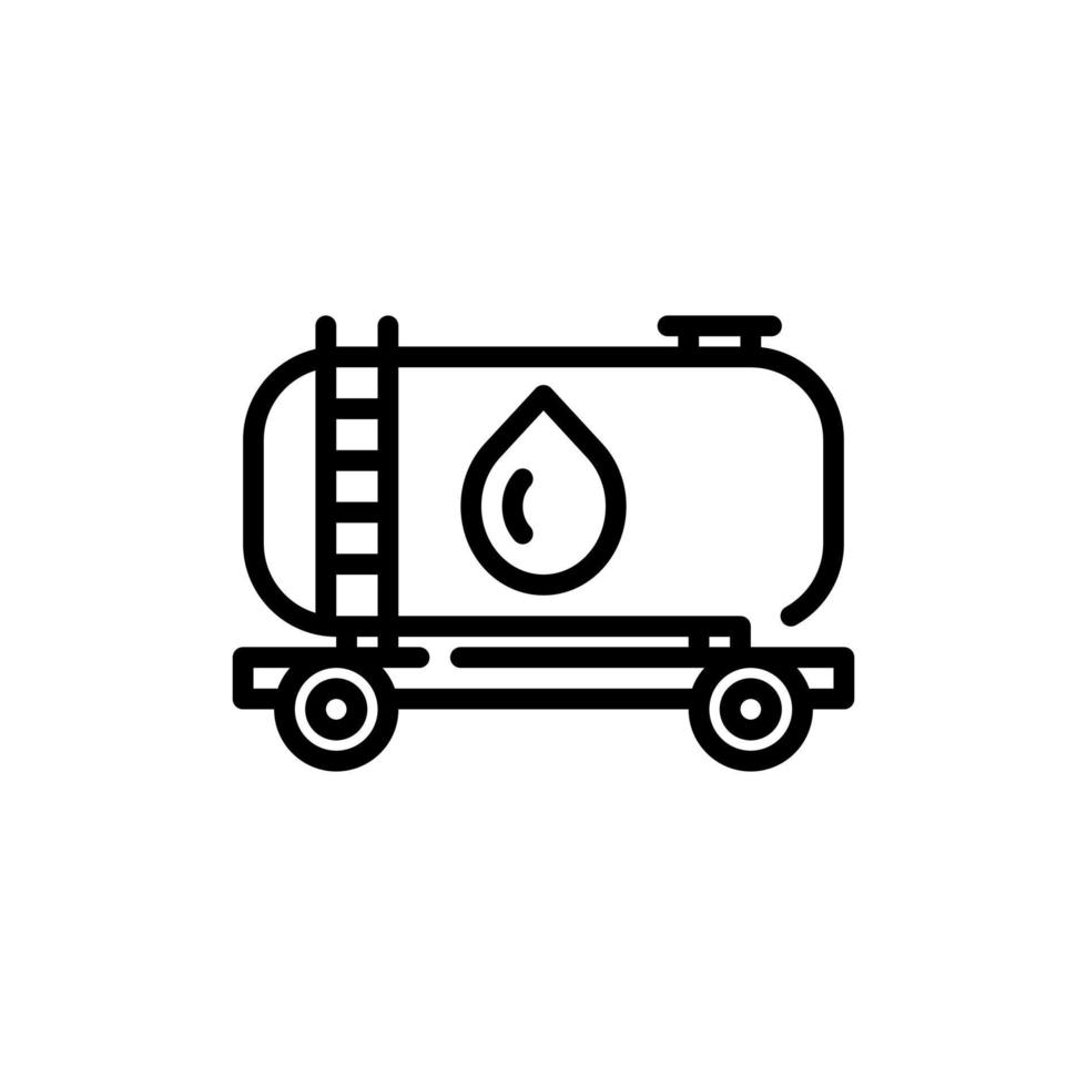 olie vrachtwagen gevuld lijn icoon. lineair stijlteken voor mobiel concept en webdesign. overzicht vector pictogram. symbool, logo afbeelding. vectorafbeelding