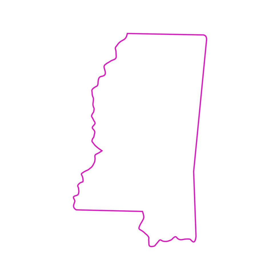 mississippi kaart op witte achtergrond vector