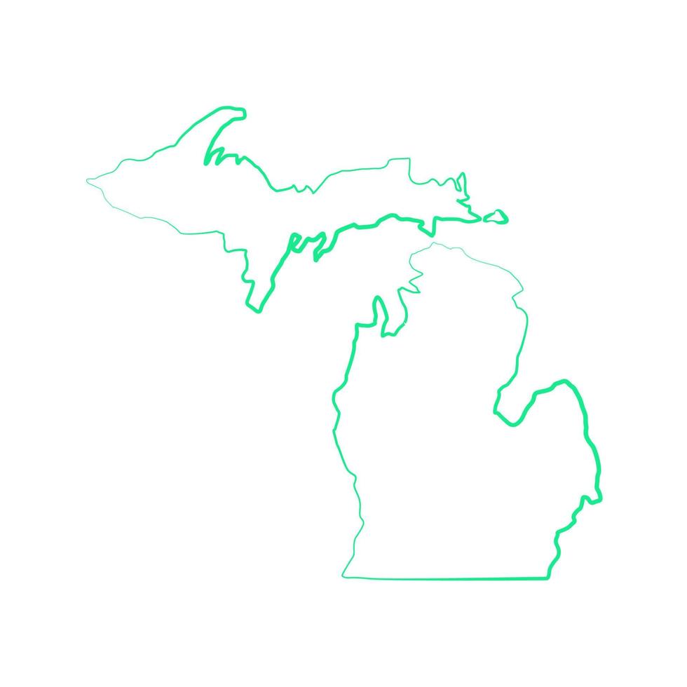 Michigan kaart op witte achtergrond vector