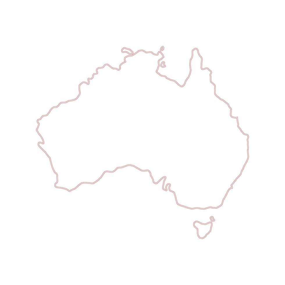 Australië kaart op witte achtergrond vector
